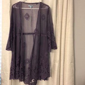 Purple lace kimono New